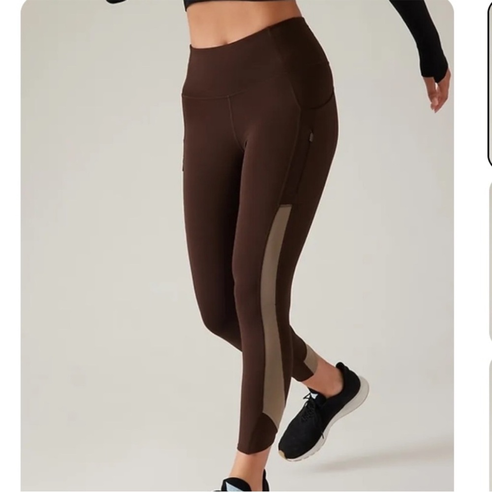 Athleta Ultimate Stash Craft Tight Brown High-Rise Leggings Size Small